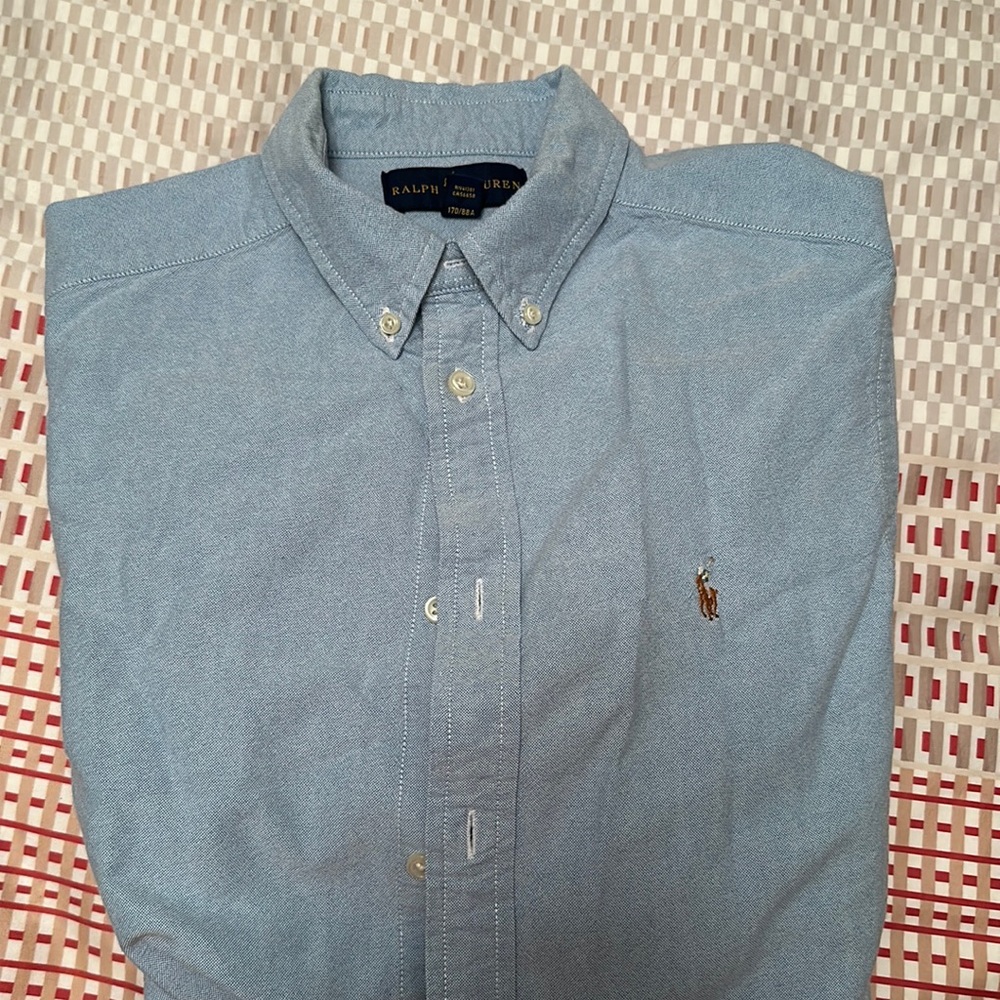 boys polo ralph lauren blue button down dress shirt size XL (18)
